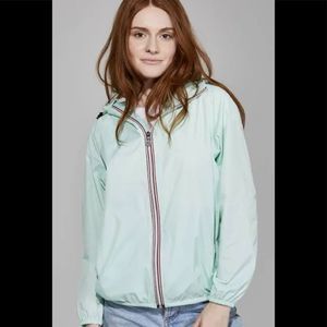 K-Way Mint colored Waterproof Windbreaker Packable Jacket